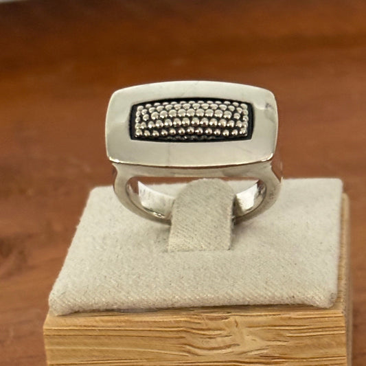 LAGOS Signature Caviar Signet Ring . Size 7
