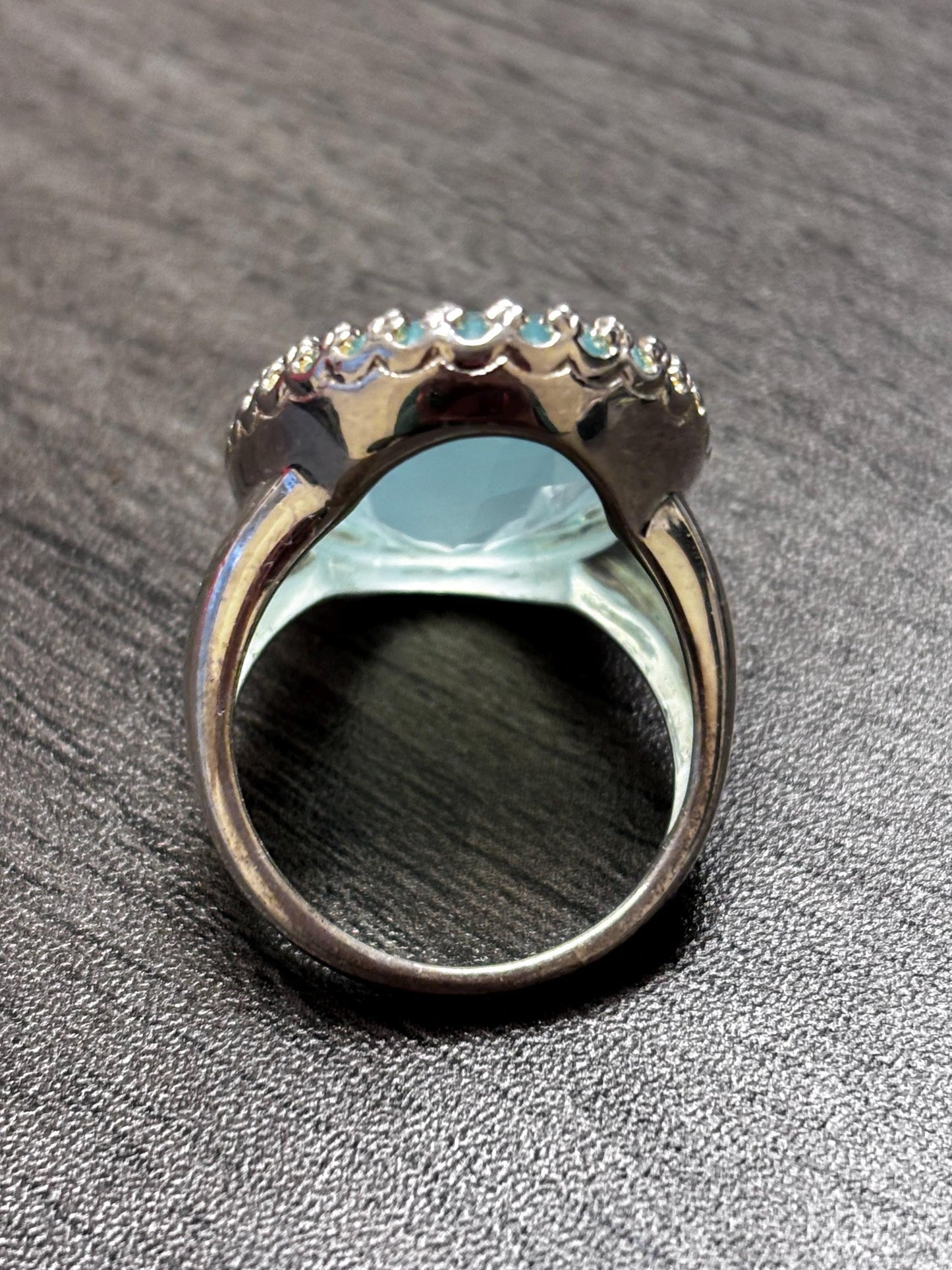 JCM, Oval Green Quartz, Sterling Silver Ring, Size 8