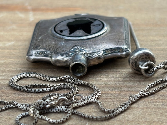 Art Deco Inspired Dog Perfume Bottle Pendant