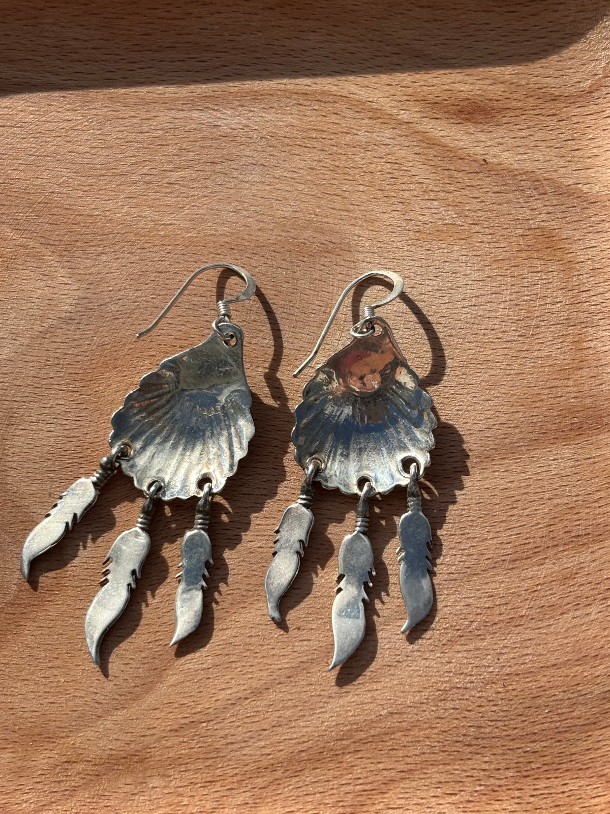 Turquoise Feather Dangle Earrings