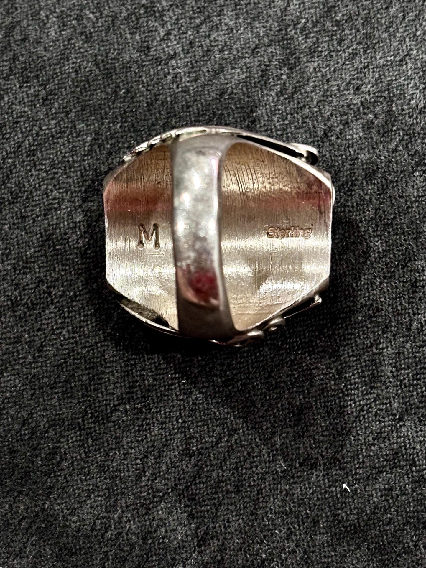 Vintage Navajo Sterling Silver Ring with Turquoise Stone | Size 11.5 | Handcrafted