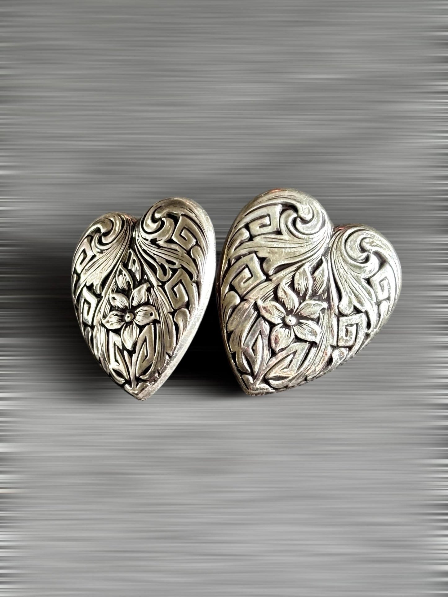 Vintage Heart-Shaped Earrings Sterling Silver Earrings