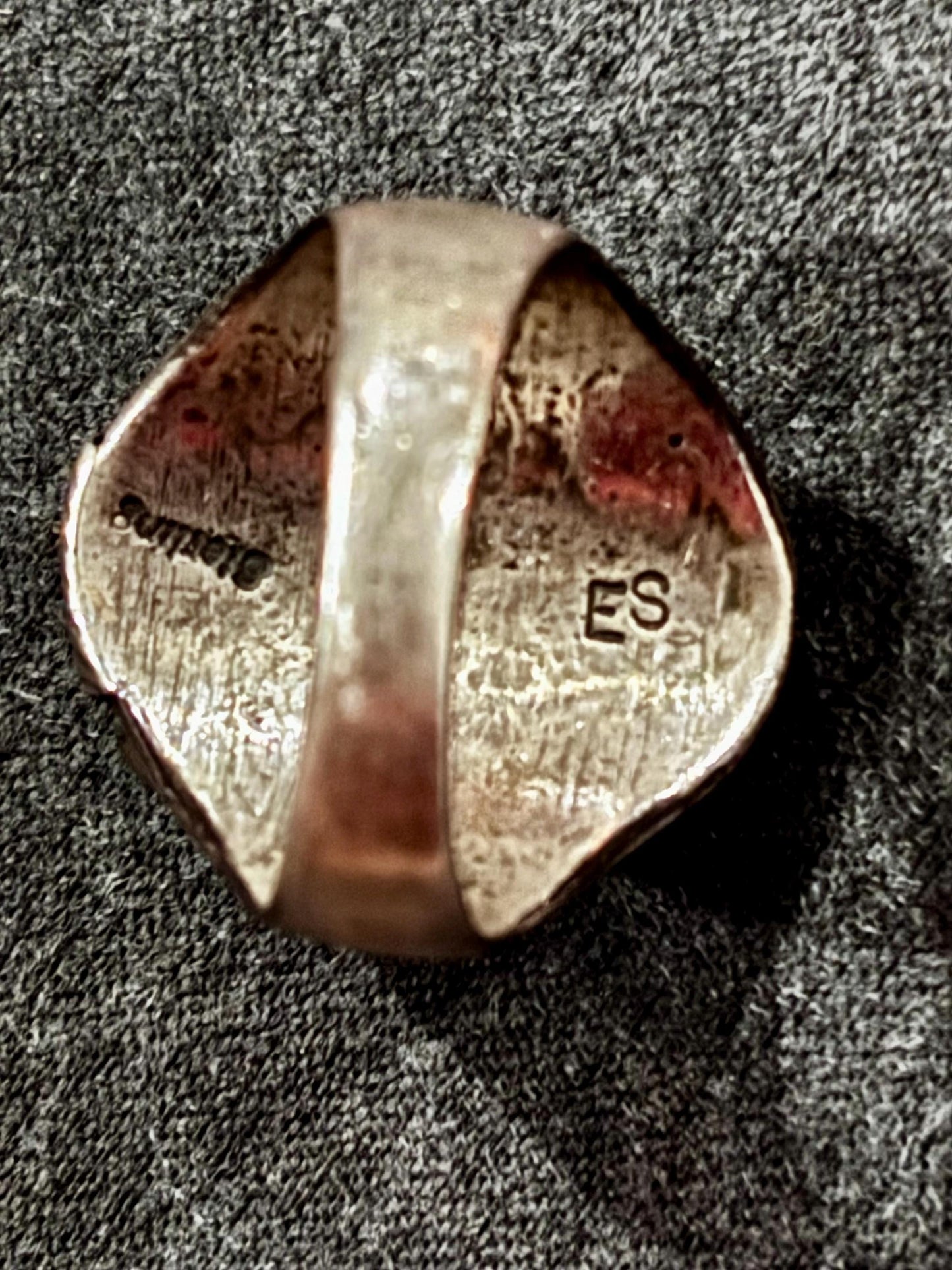 Vintage Sterling Silver Navajo Ring with Turquoise, Coral, and Claw Design – Size 10