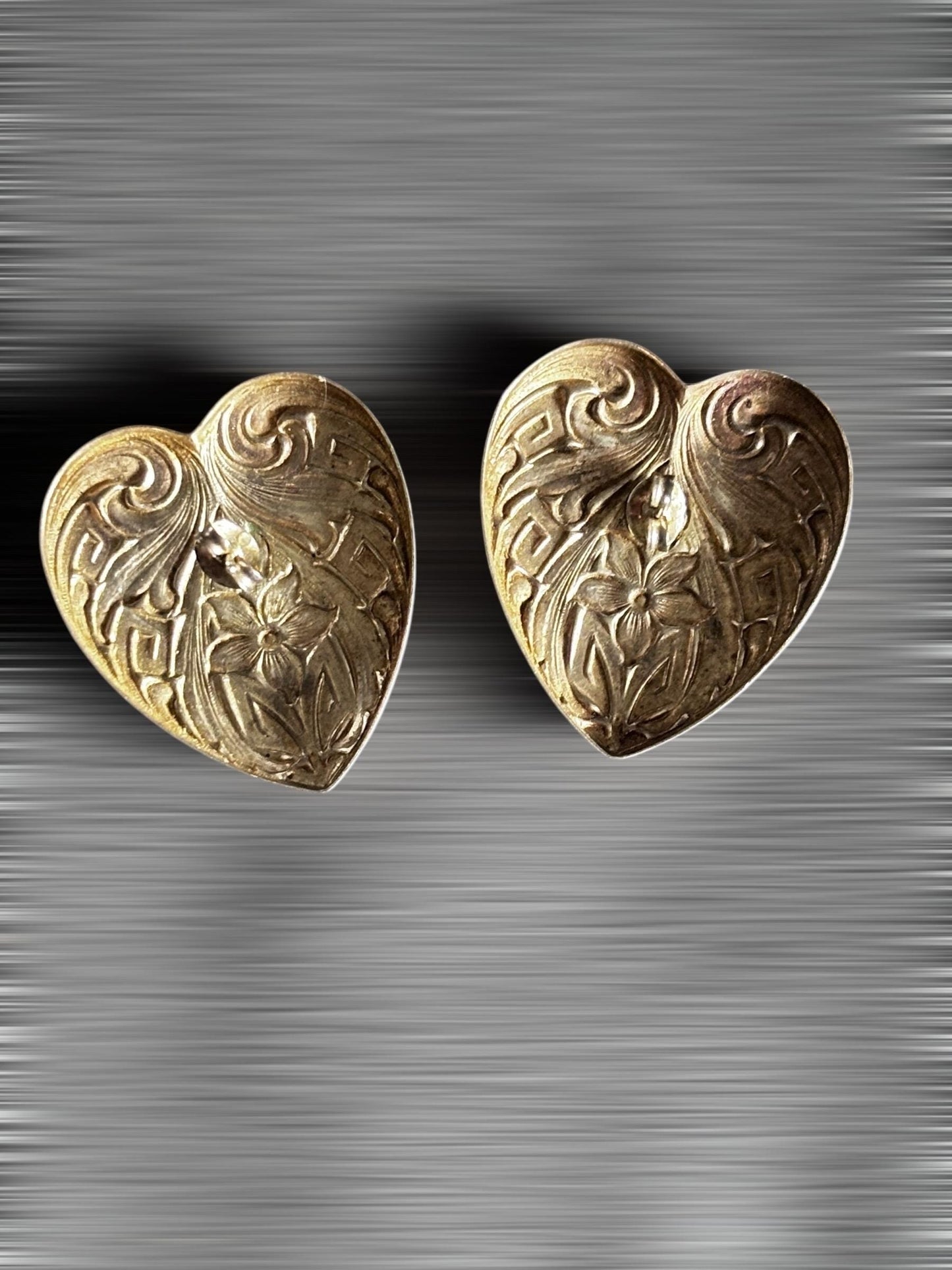 Vintage Heart-Shaped Earrings Sterling Silver Earrings