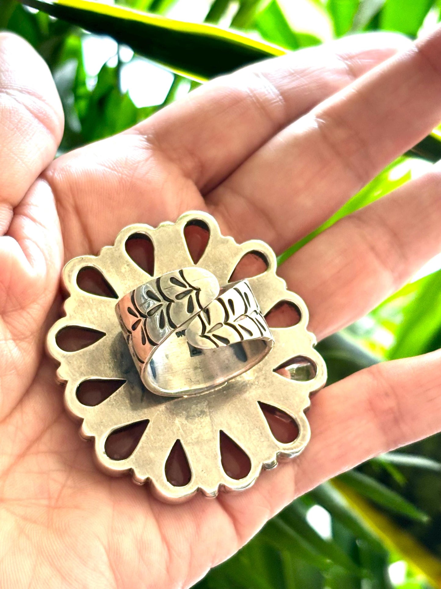Federico Jimenez Sterling Silver Rose Quartz Ring | Oversized Statement Cocktail Ring | Collectible Designer Jewelry