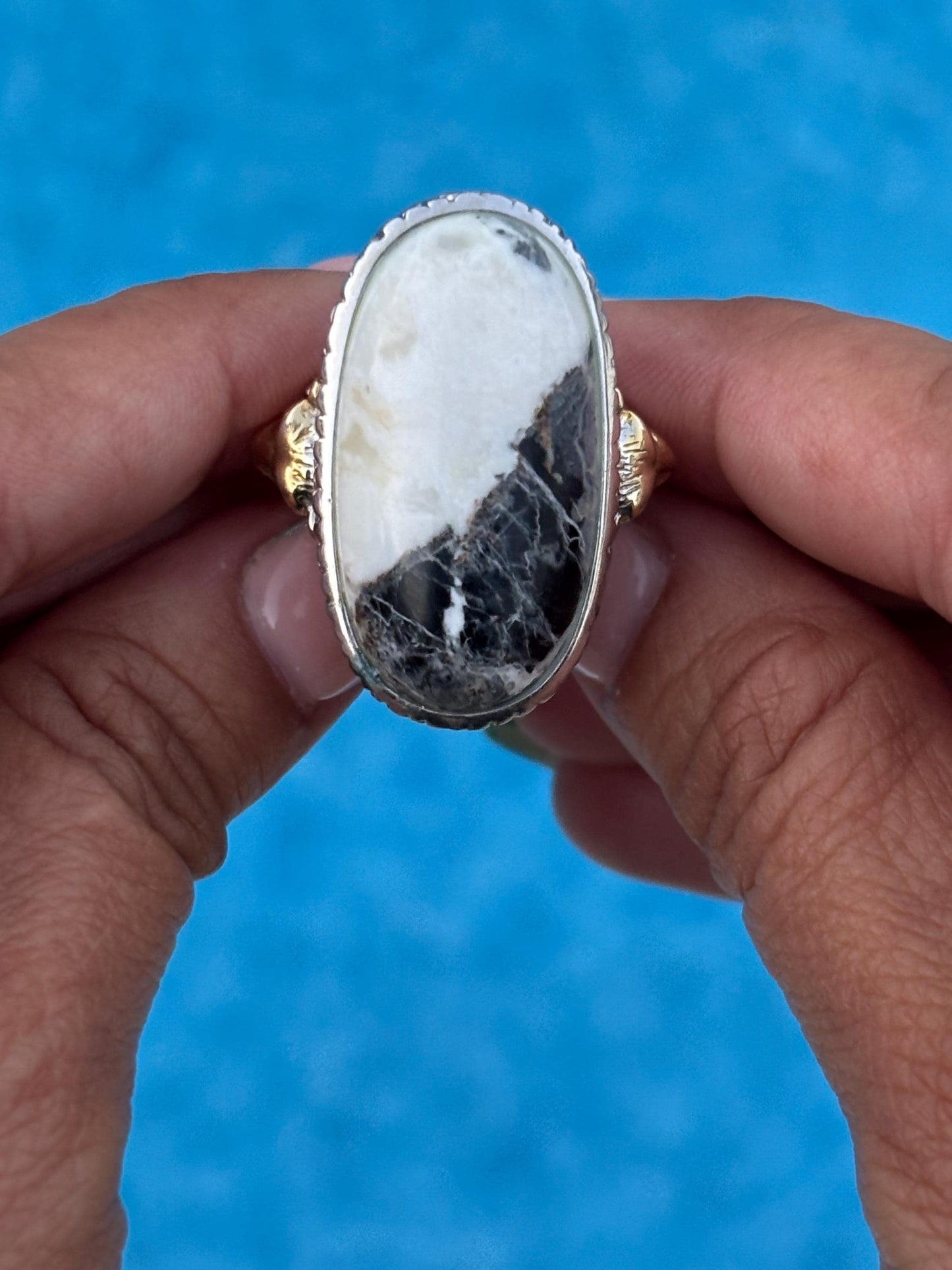 Bold statement cocktail ring with lion motif | Sterling Silver 925 | Size 8