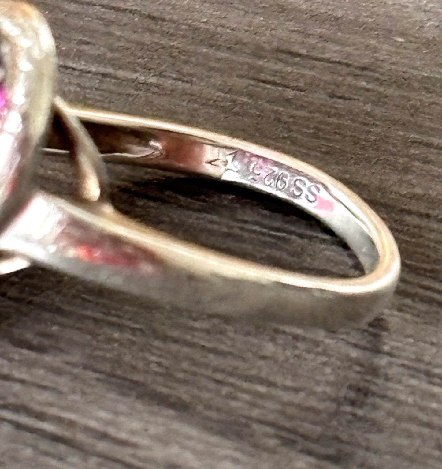 Sterling Silver Heart Ring with Bold Pavé Set Stones