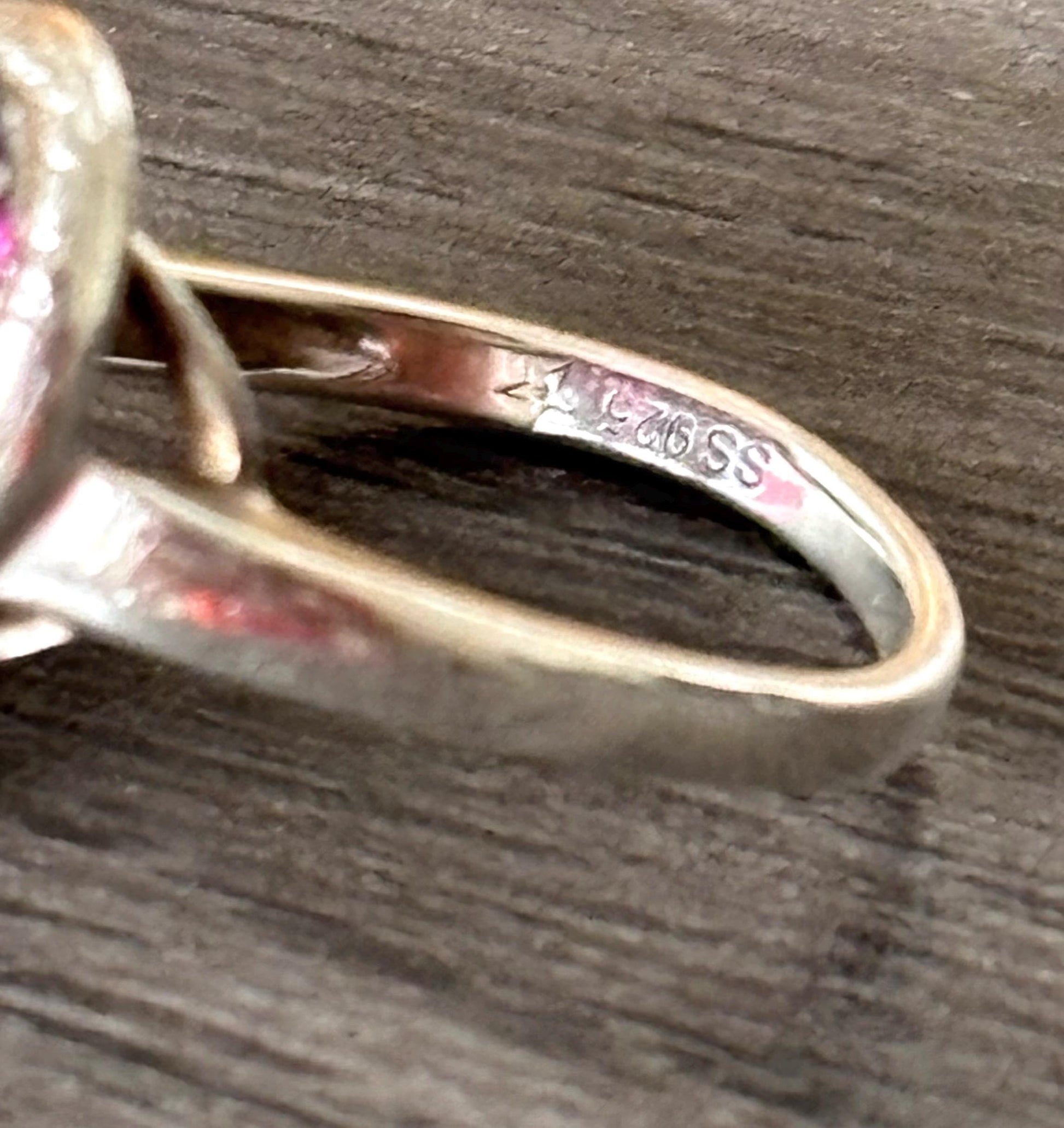 Sterling Silver Heart Ring with Bold Pavé Set Stones