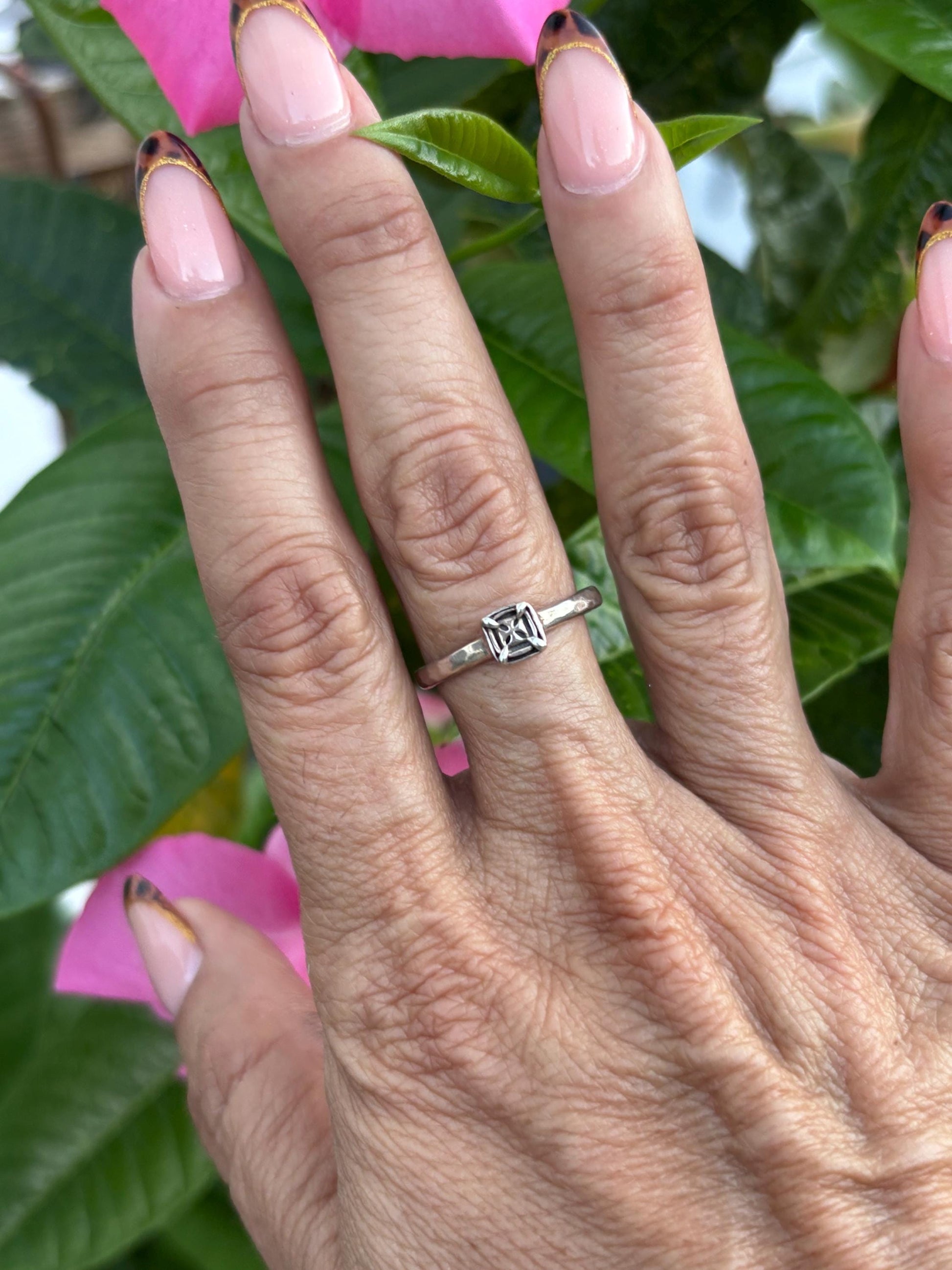 Silpada Sterling Silver Geometric Ring | Size 8 Modern Square Stackable Design