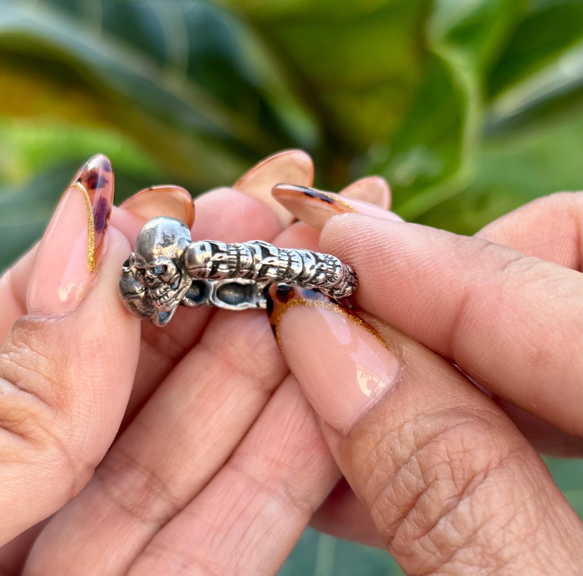 Sterling Silver Skull Band Ring | Size 10.5
