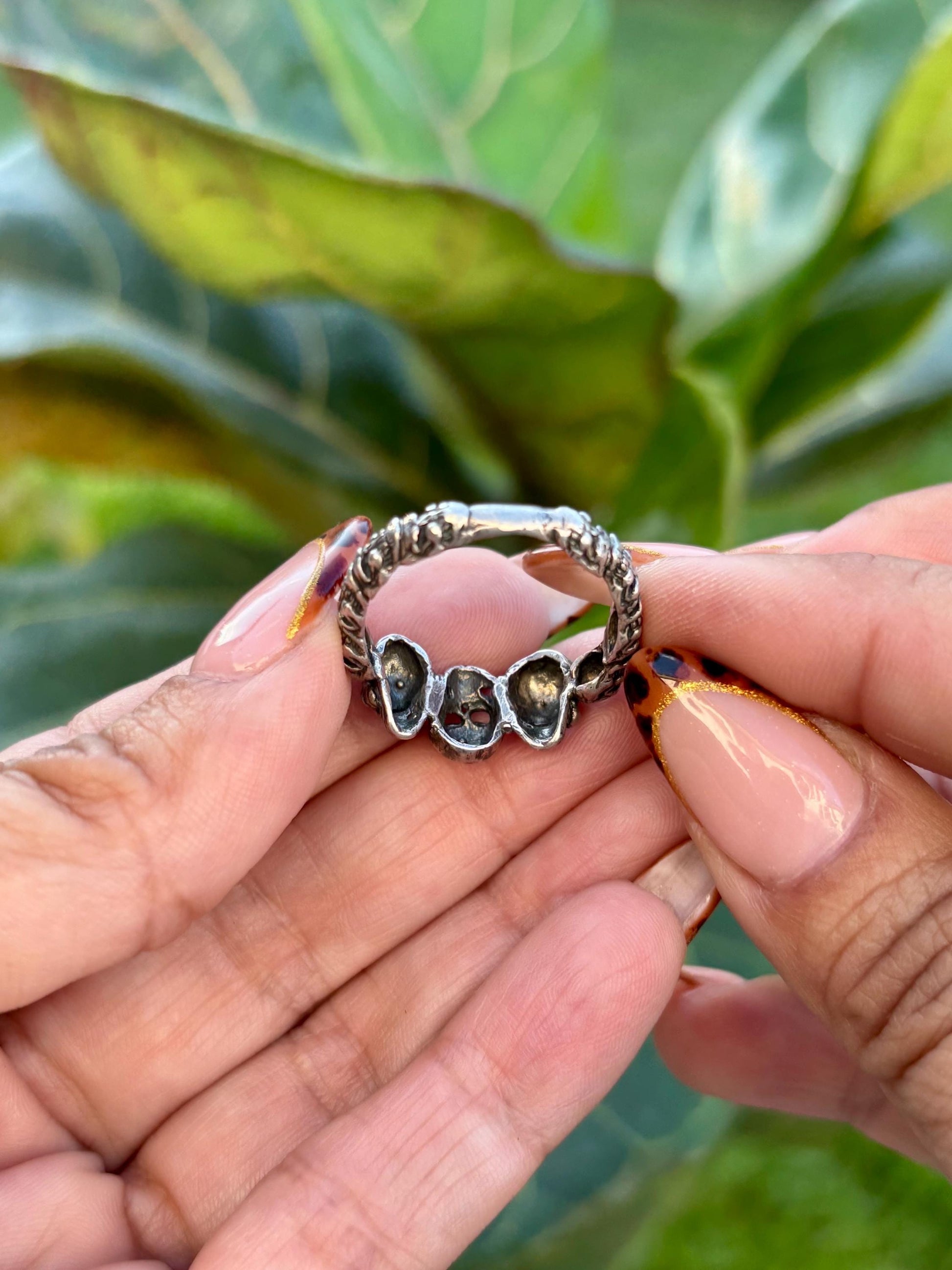 Sterling Silver Skull Band Ring | Size 10.5