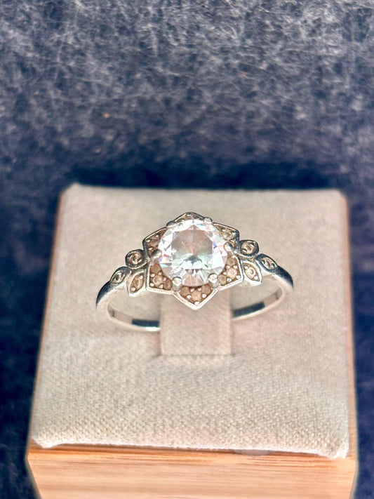 Sterling Silver Ring | Size 8.75 | Leaf & Vine Motif | Vintage-Inspired Statement, Engagement or Promise Ring