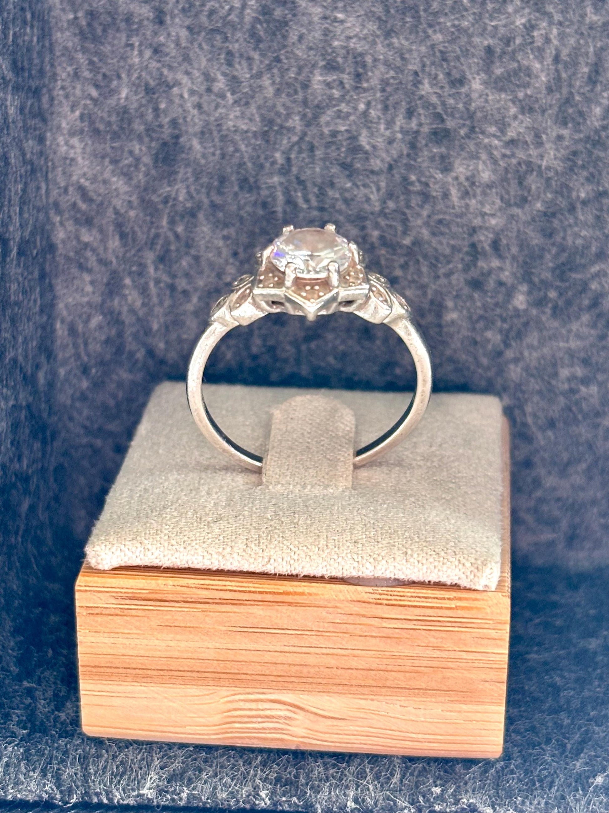 Sterling Silver Ring | Size 8.75 | Leaf & Vine Motif | Vintage-Inspired Statement, Engagement or Promise Ring
