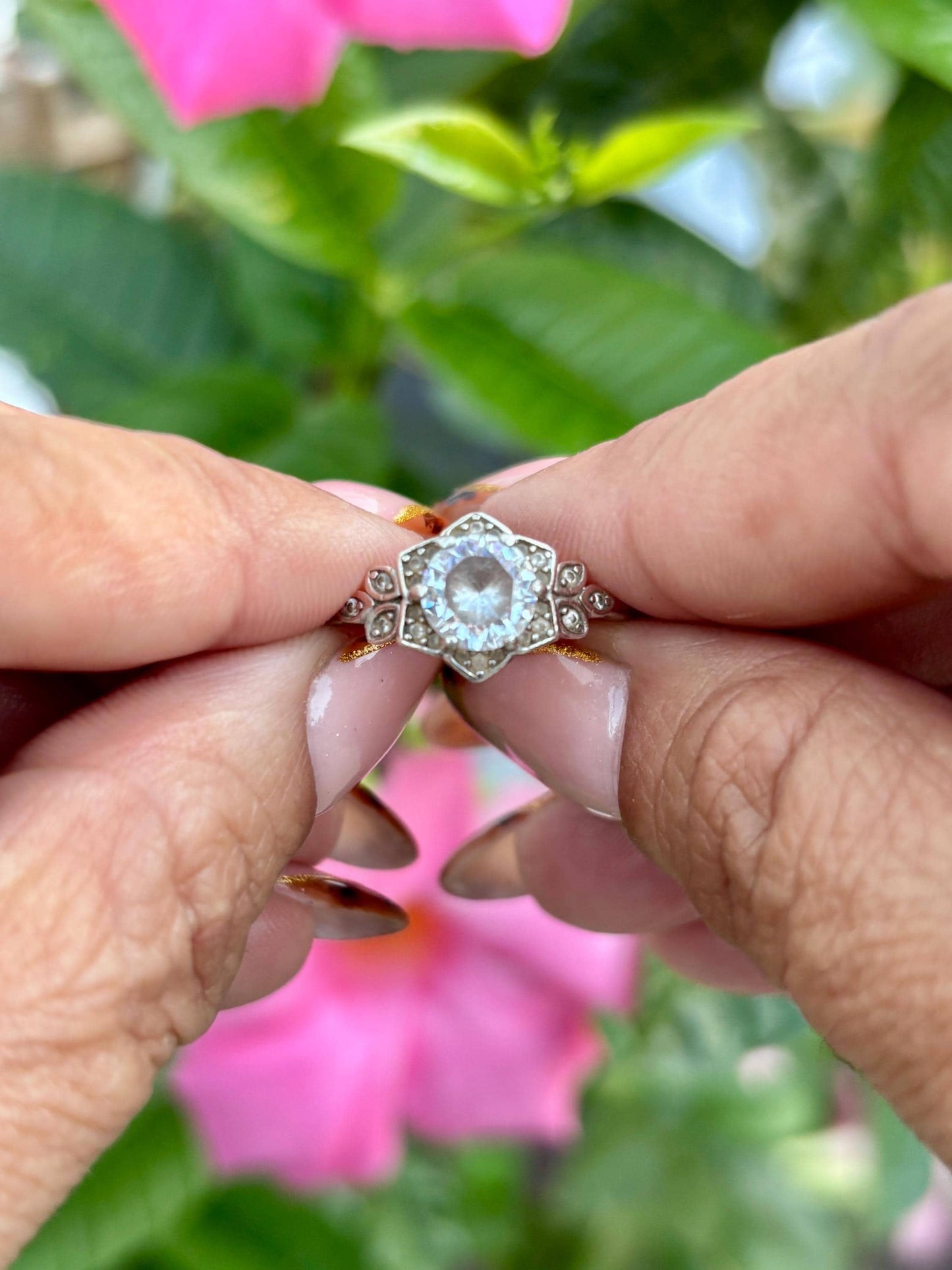 Sterling Silver Ring | Size 8.75 | Leaf & Vine Motif | Vintage-Inspired Statement, Engagement or Promise Ring