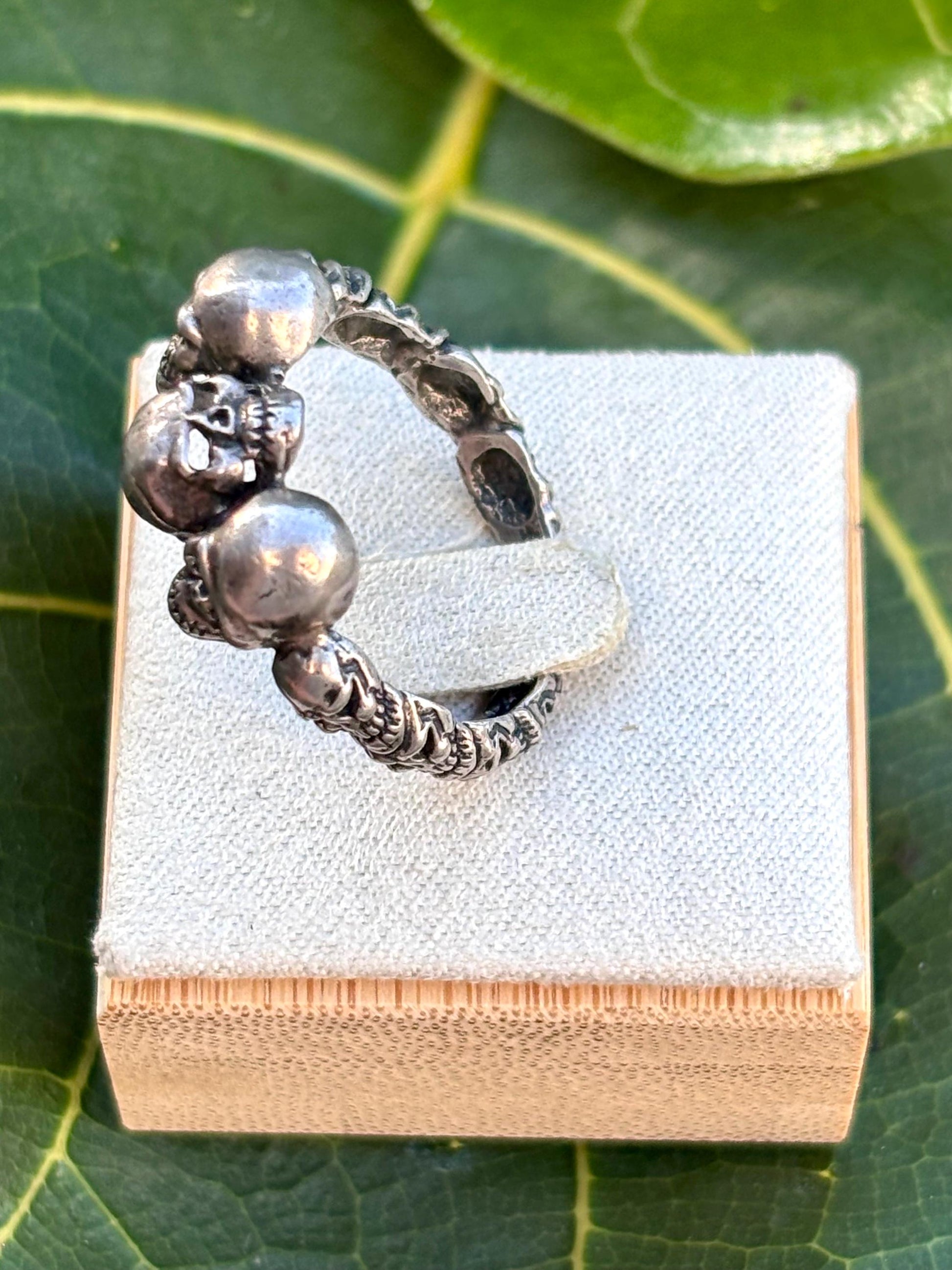 Sterling Silver Skull Band Ring | Size 10.5