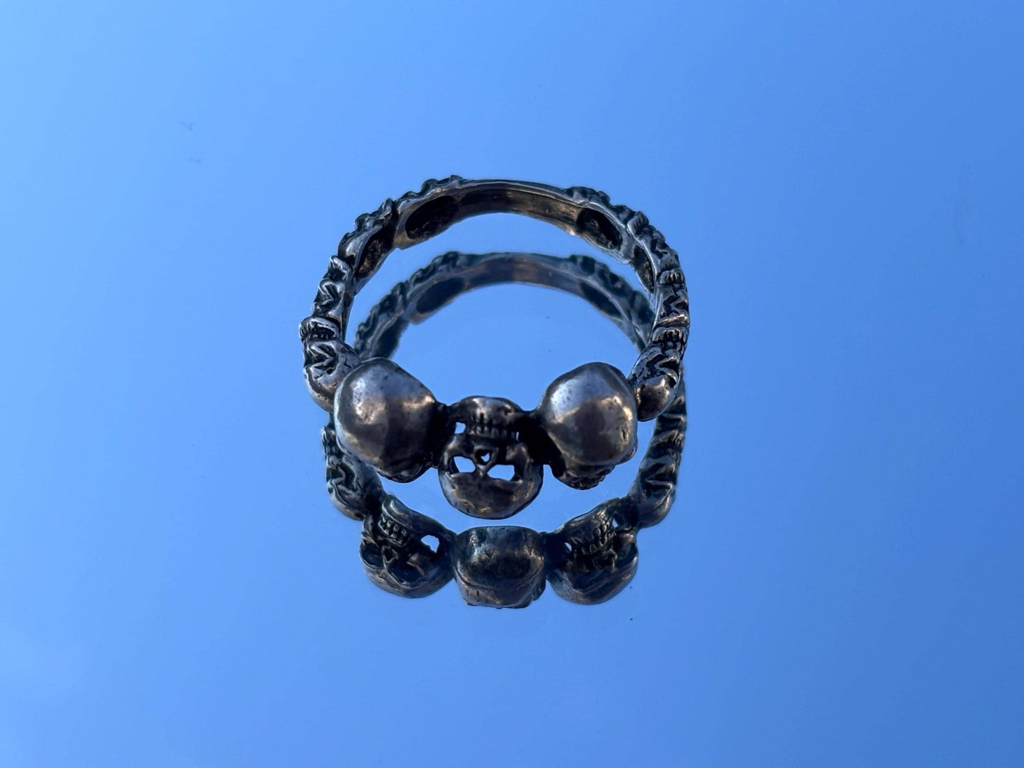 Sterling Silver Skull Band Ring | Size 10.5