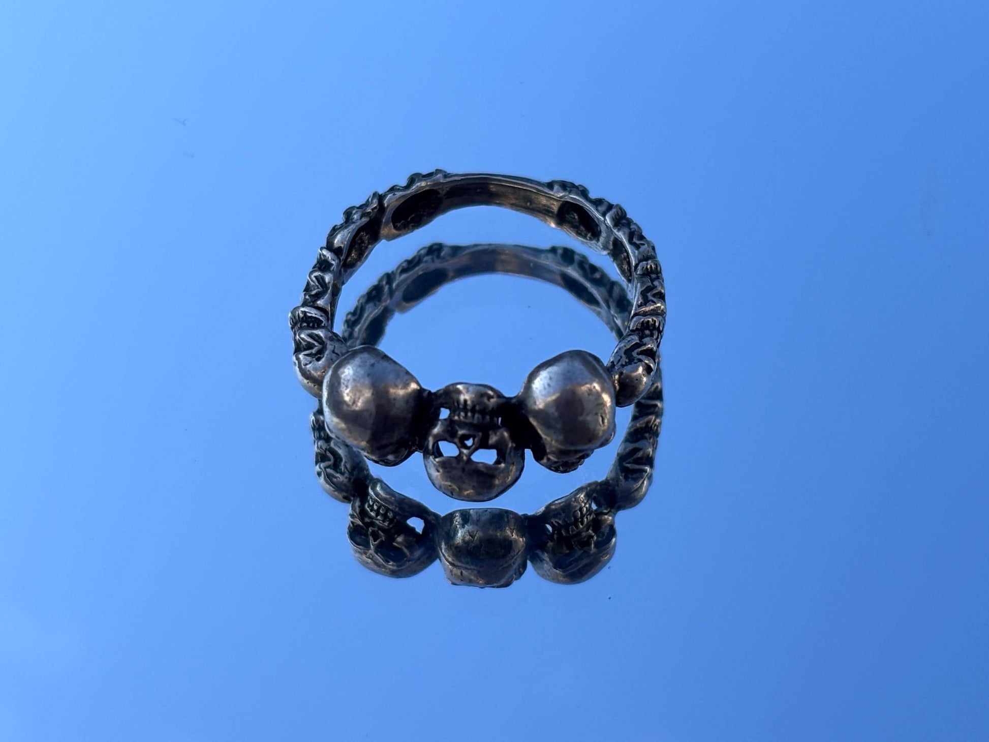 Sterling Silver Skull Band Ring | Size 10.5