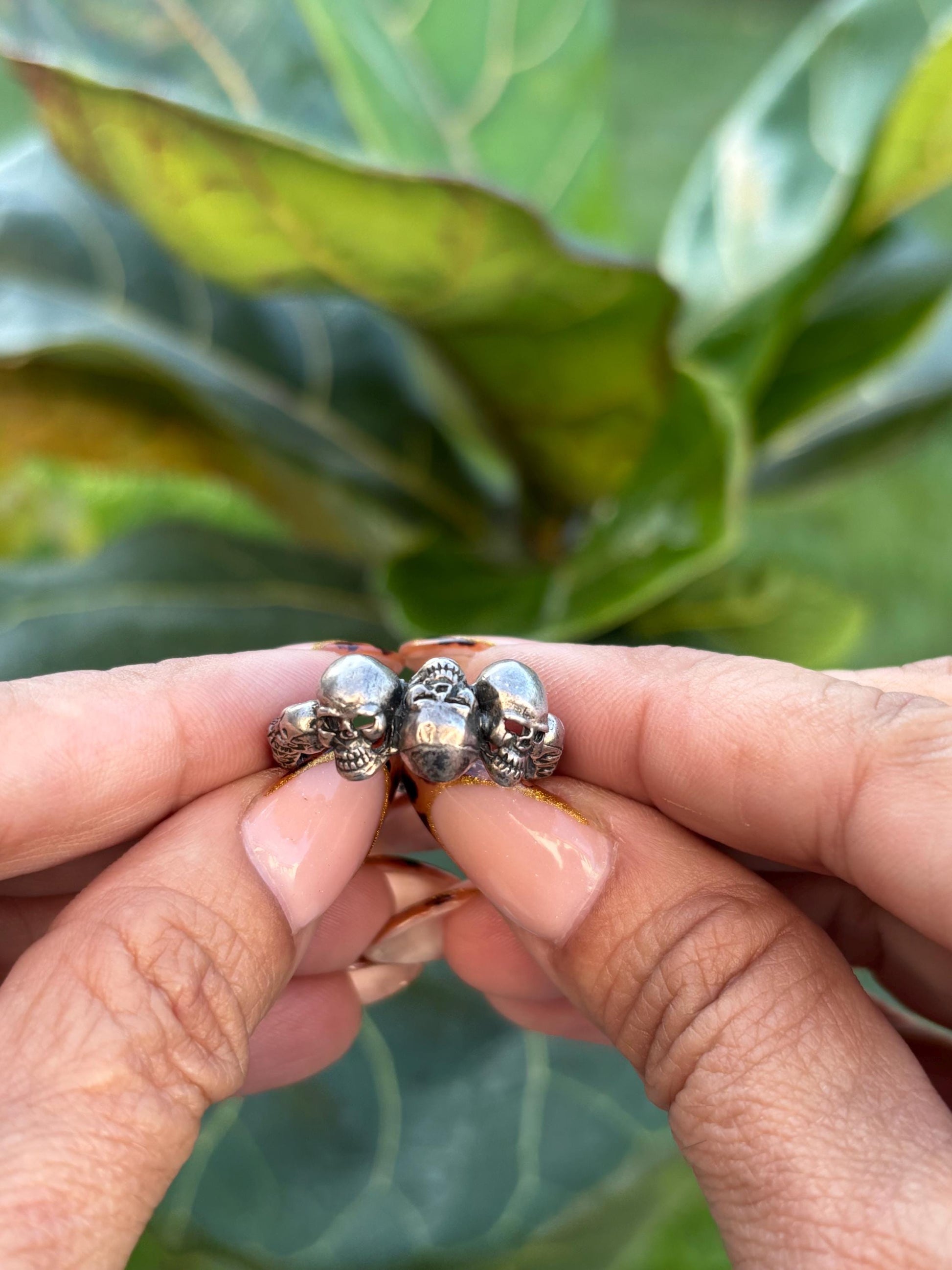 Sterling Silver Skull Band Ring | Size 10.5