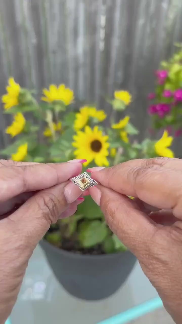 Sterling Silver Citrine Ring  – Size 7 – November Birthstone Jewelry
