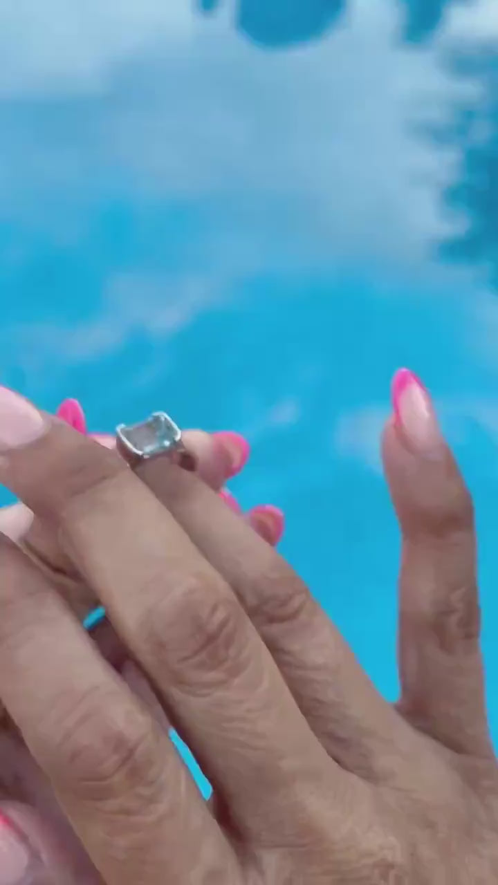 Sterling Silver Blue Topaz Ring  – Size 6 – December Birthstone Jewelry