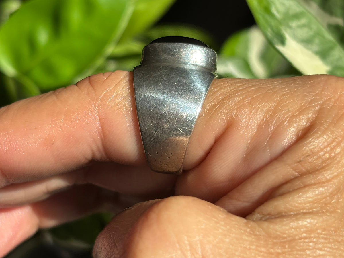 Onyx Modernist Statement Ring. Size 7 1/2