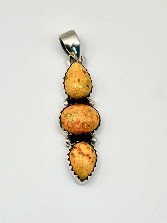 Sterling Silver Bumble Bee Jasper Pendant