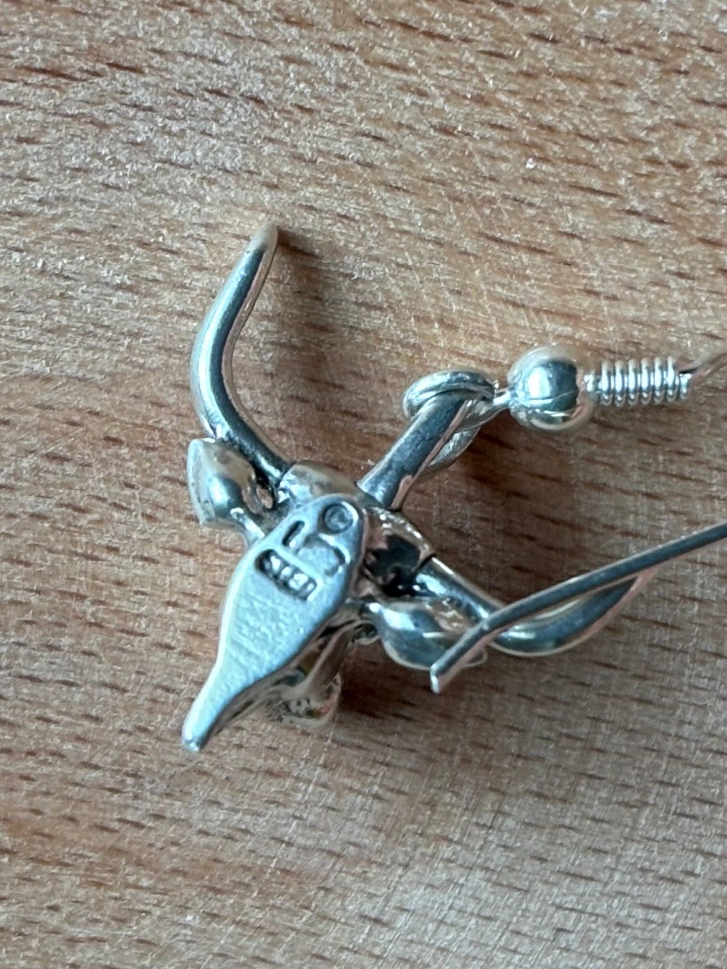 Vintage Sterling Silver Longhorn Earrings