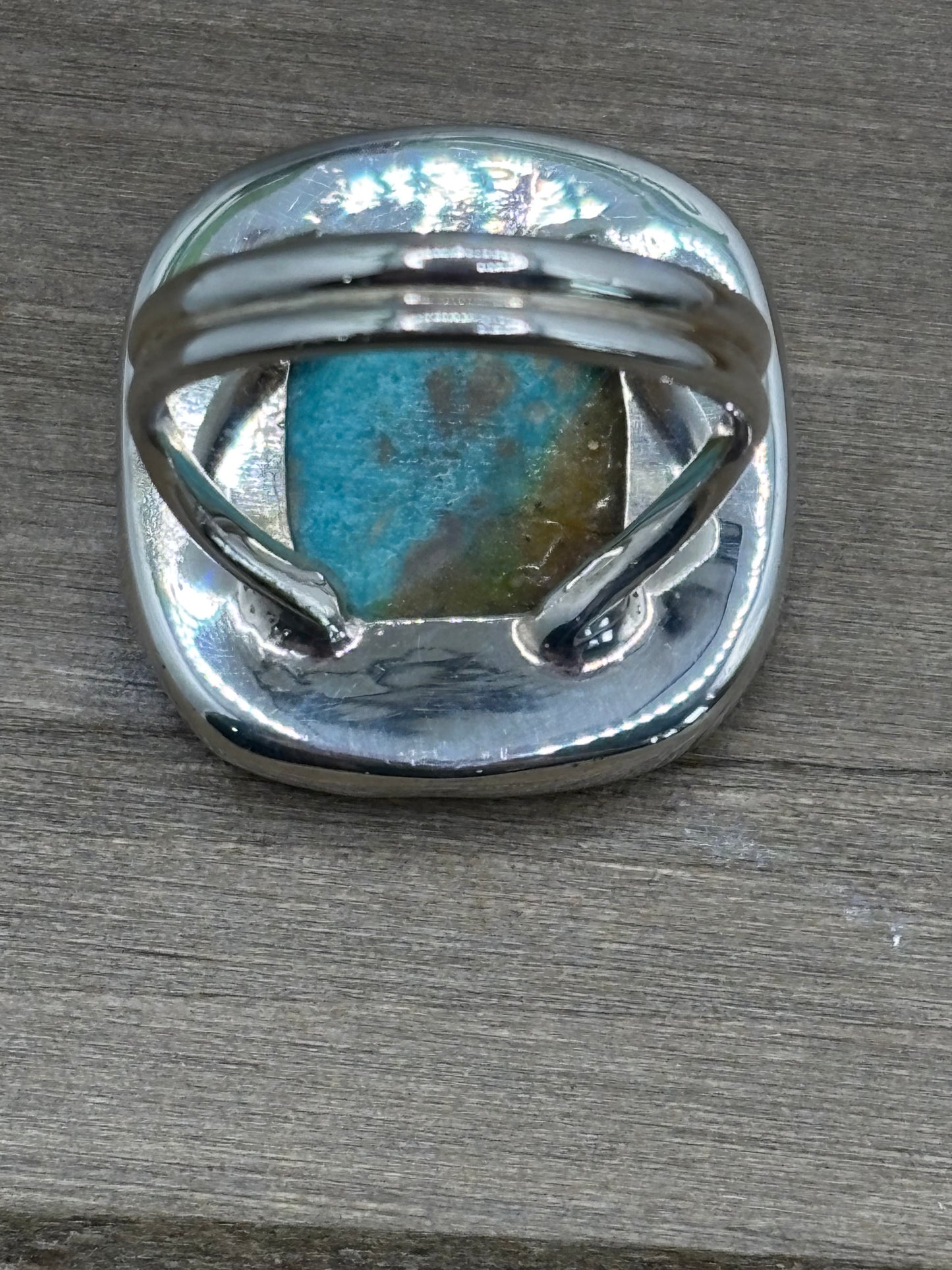 Vintage Turquoise Statement Ring, Sterling Silver, Size 8