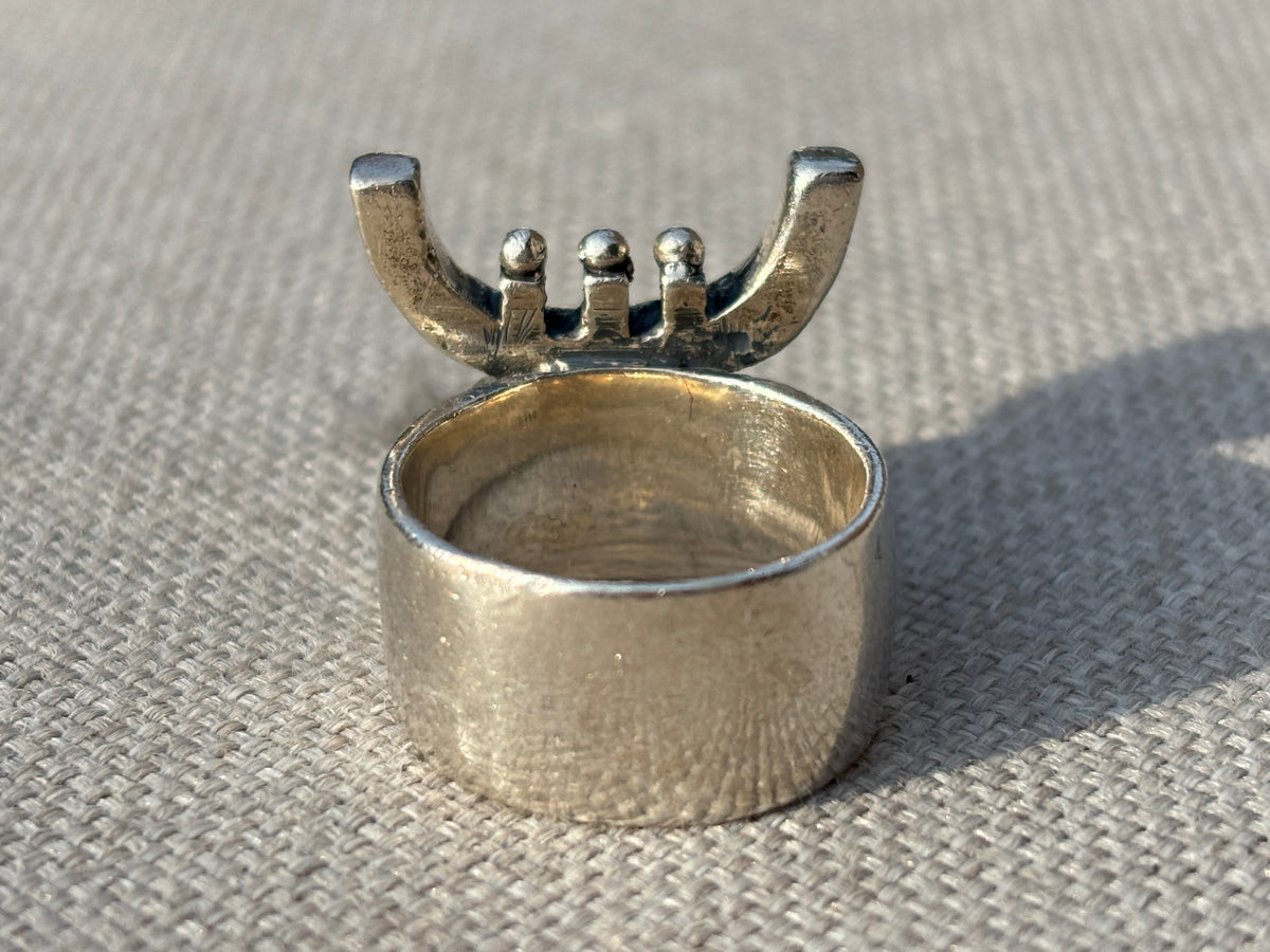 Vintage Sterling Silver Modernist Sculptural Ring. Size 7