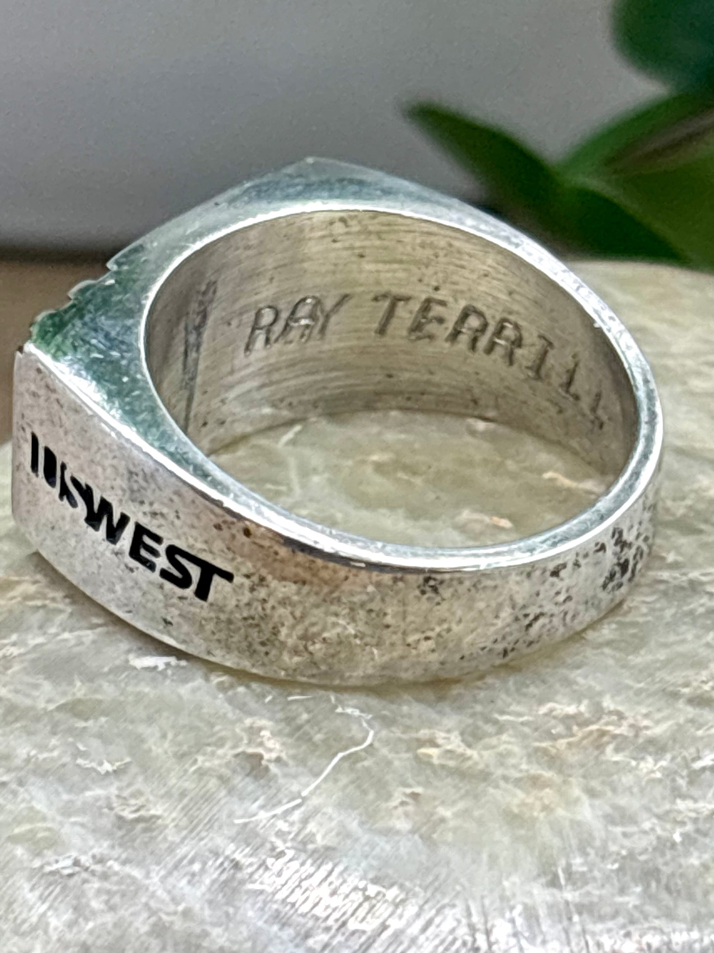 Vintage US WEST Sterling Silver Signet Ring, Size 8