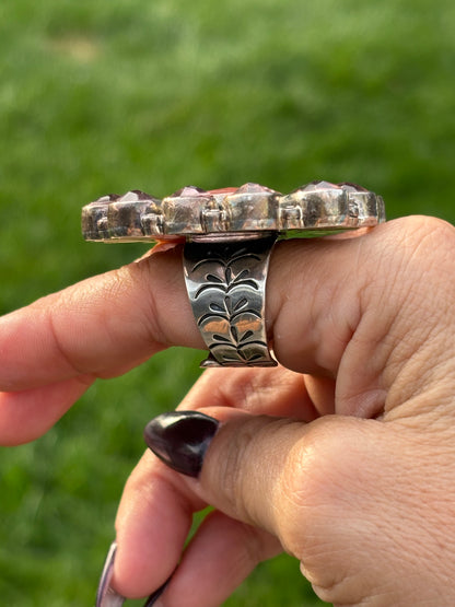 Federico Jimenez Rose Quartz Ring. Size 9 1/2, (Adjusts)