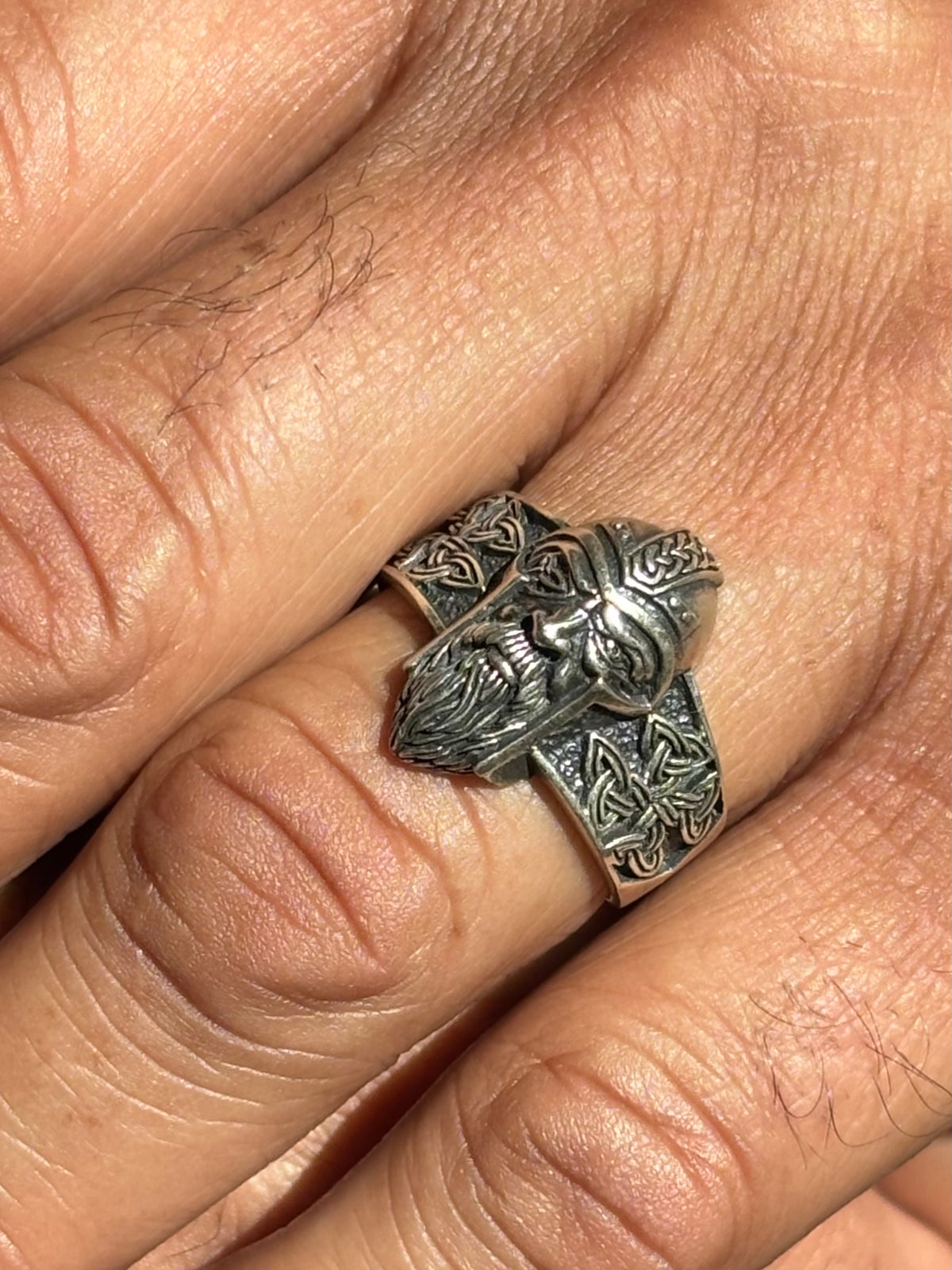 Viking Warrior Celtic Knot Ring. Size 11 3/4