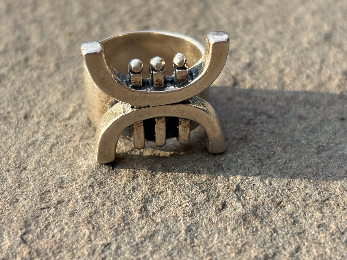 Vintage Sterling Silver Modernist Sculptural Ring. Size 7
