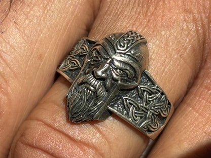 Viking Warrior Celtic Knot Ring. Size 11 3/4