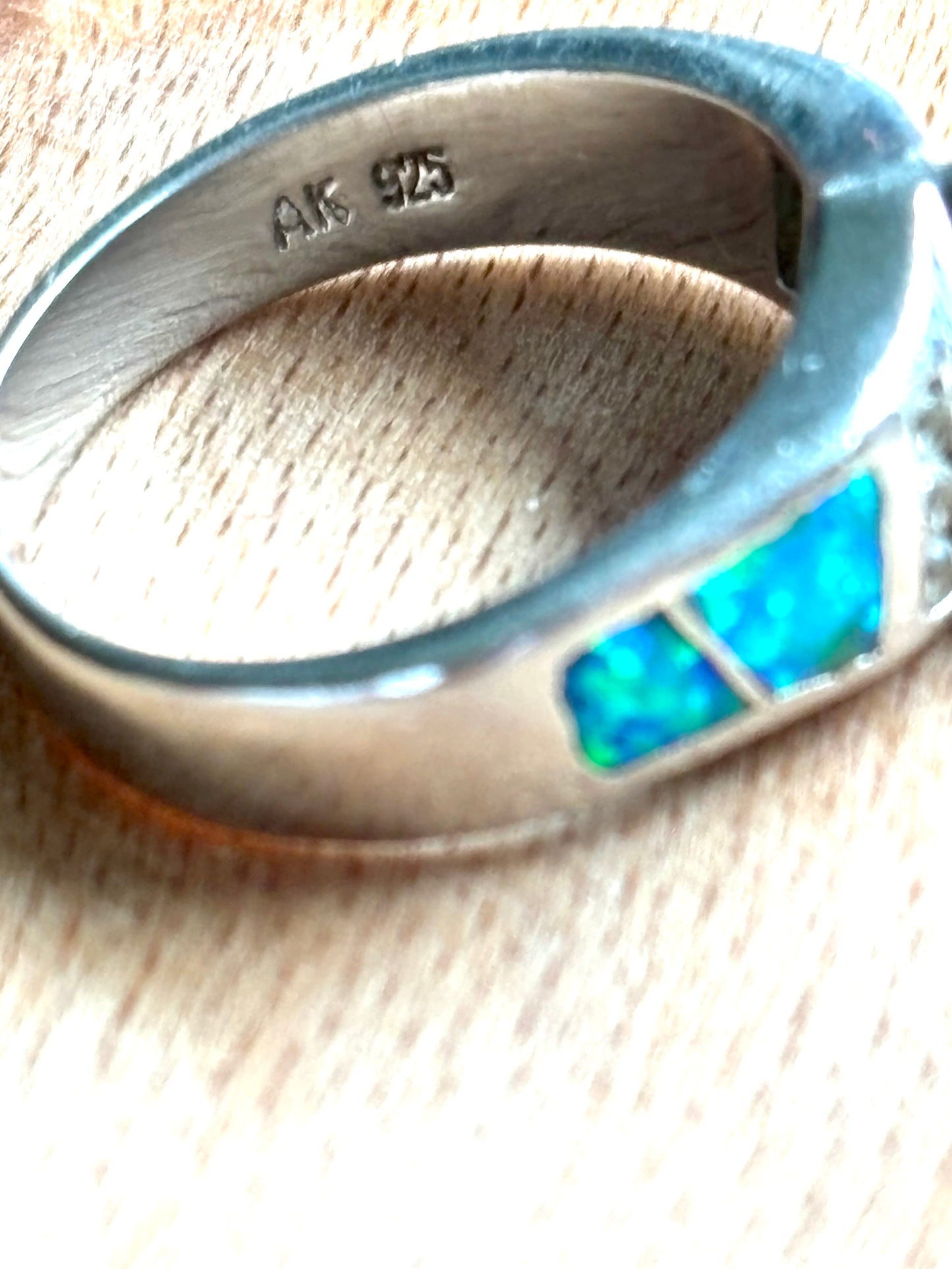 Vintage Atasay Sterling Silver Amethyst & Lab Opal Ring – Size 7