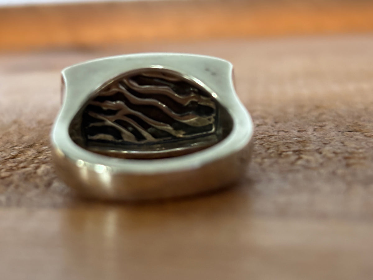 LAGOS Signature Caviar Sterling Silver Signet Ring – Size 7