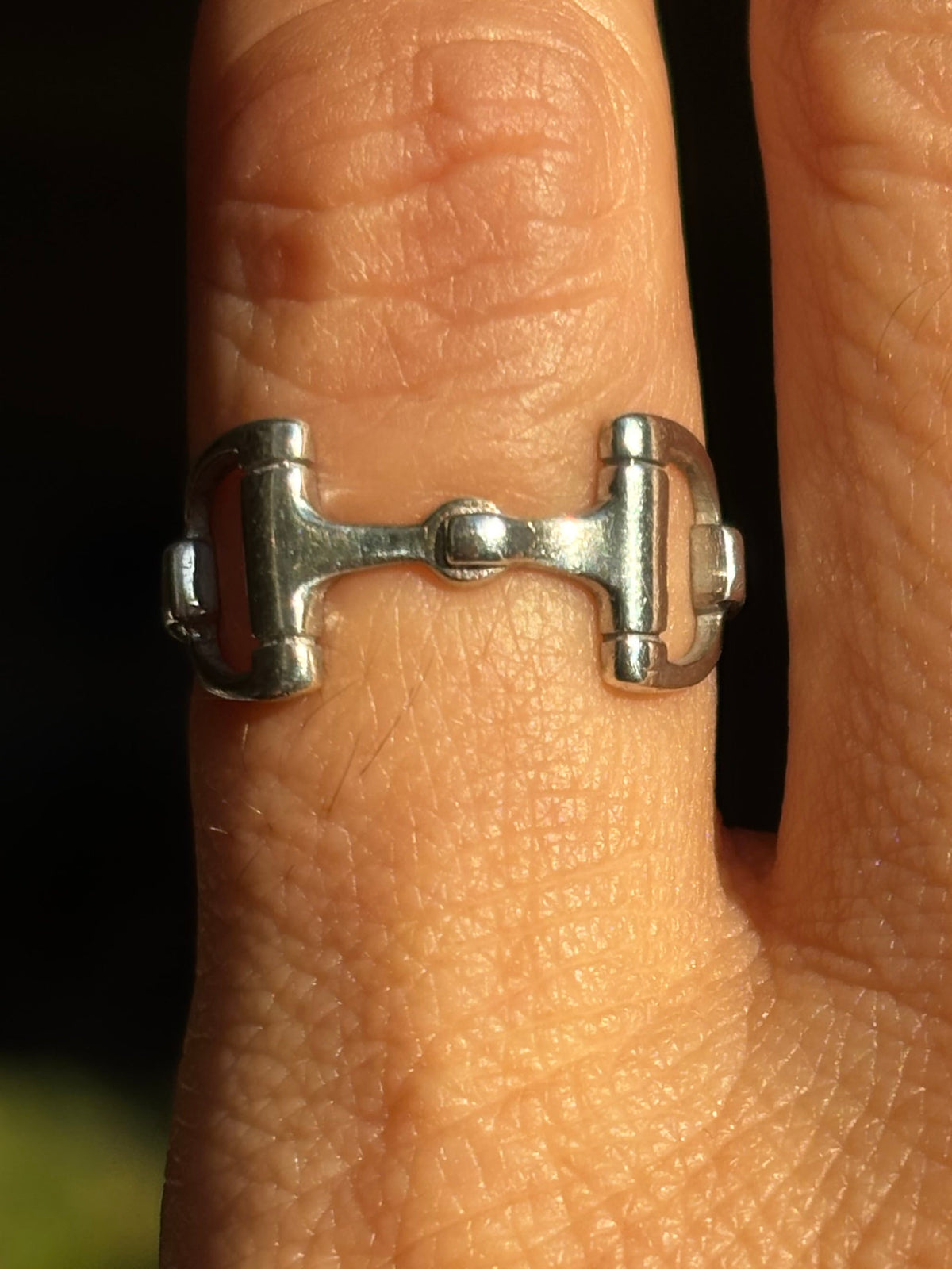 Sterling Silver Equestrian Horsebit Ring. Size 6¾