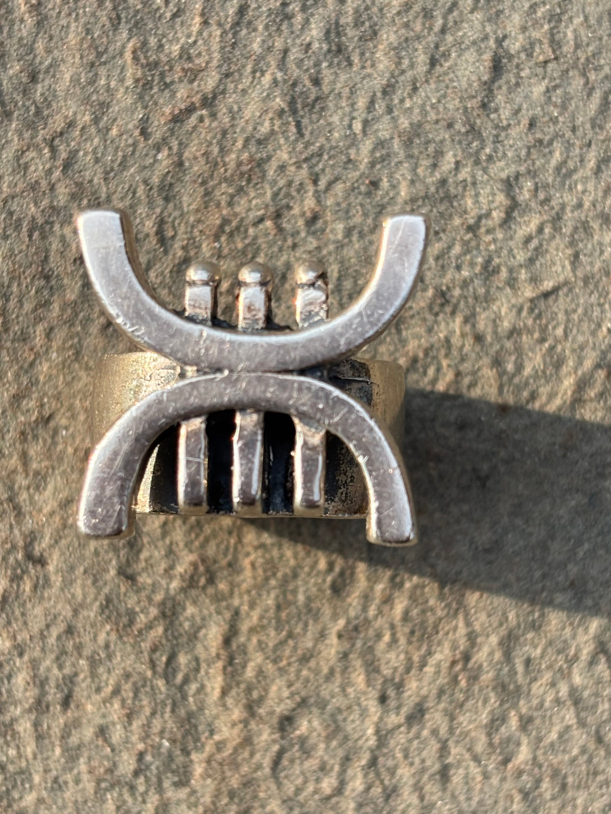 Vintage Sterling Silver Modernist Sculptural Ring. Size 7