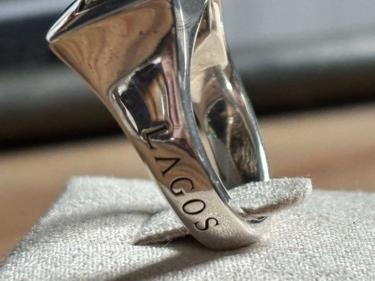 LAGOS Signature Caviar Sterling Silver Signet Ring – Size 7