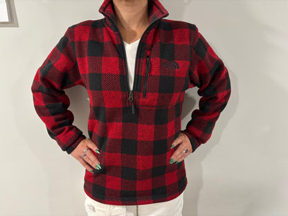 North Face Buffalo Plaid 1/4 Zip Fleece Pullover. Men’s Small