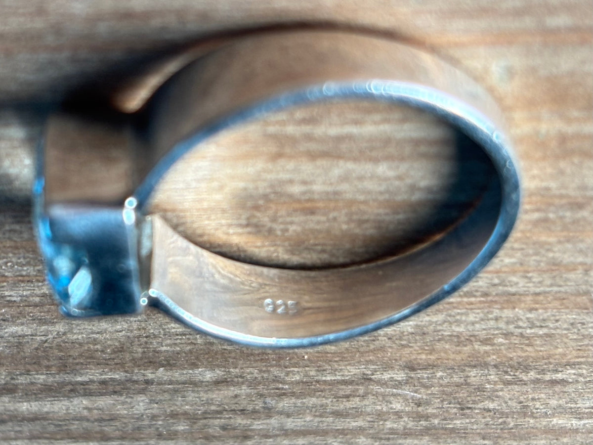 View of 925 stamp on the inside band
