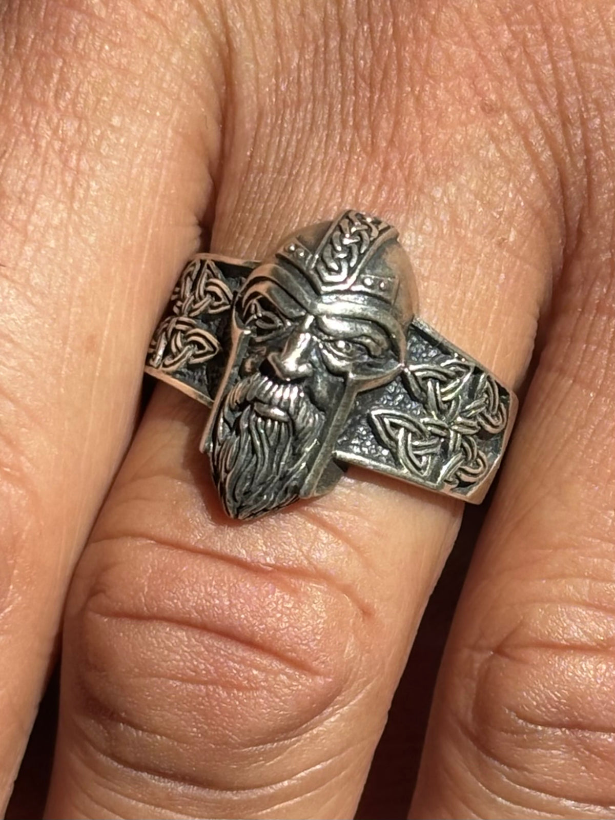 Viking Warrior Celtic Knot Ring. Size 11 3/4