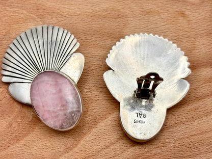 BAL Rose Quartz Clip On Earrings