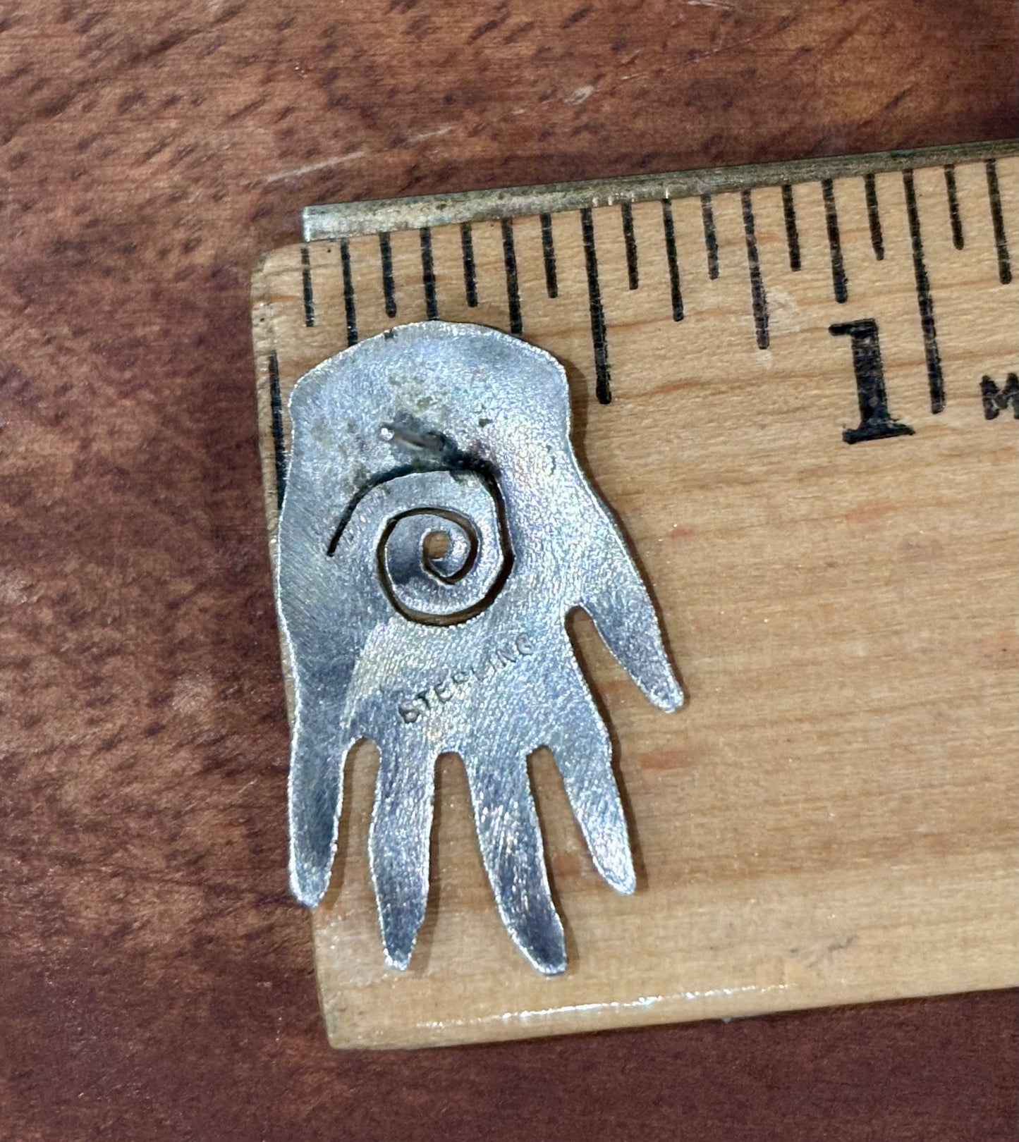 Sterling Silver Vintage Artisan Healing Hands Earrings