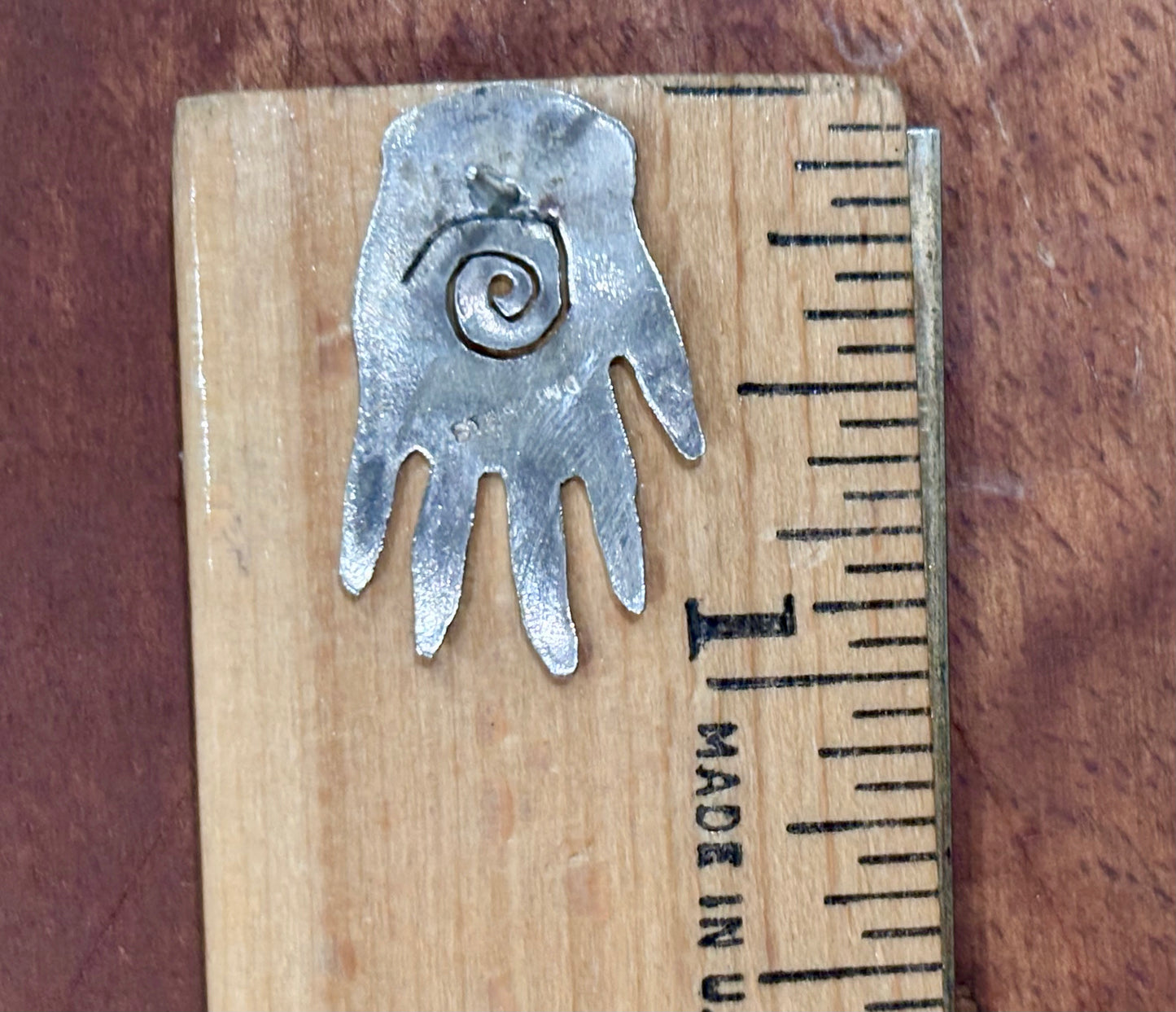 Sterling Silver Vintage Artisan Healing Hands Earrings