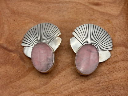 BAL Rose Quartz Clip On Earrings