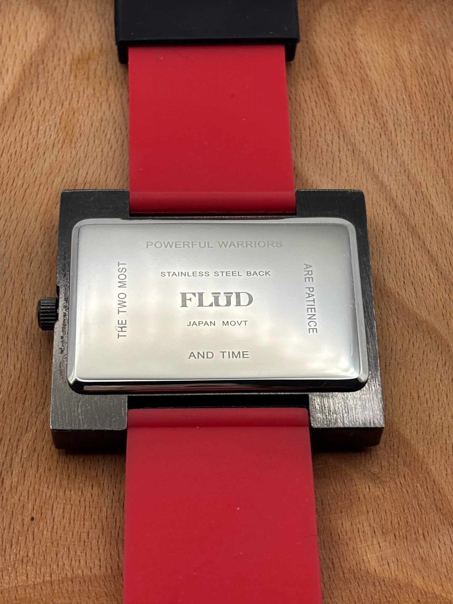 FLUD TableTurns DJ Turntable Watch With Red Silicone Band