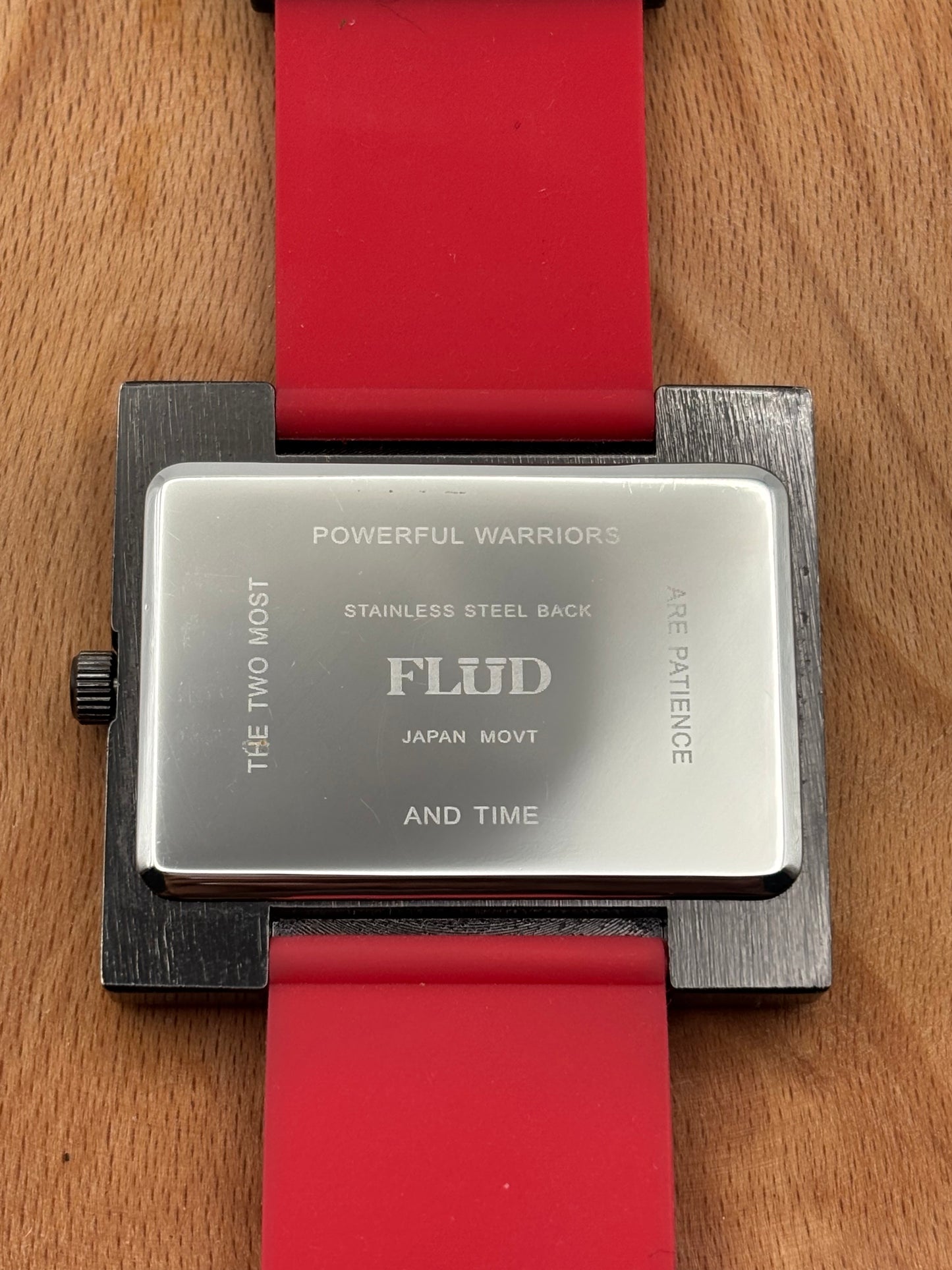 FLUD TableTurns DJ Turntable Watch With Red Silicone Band