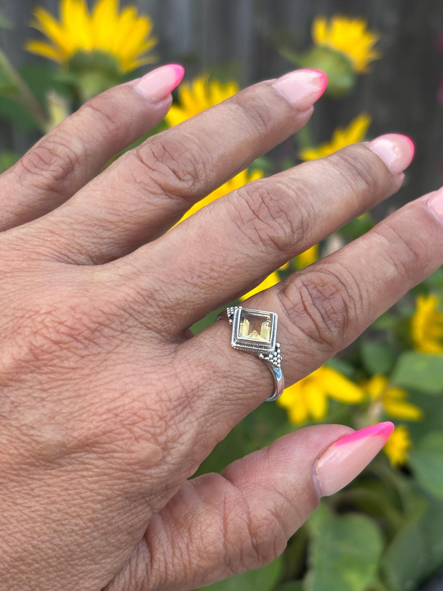 Sterling Silver Citrine Ring  – Size 7 – November Birthstone Jewelry