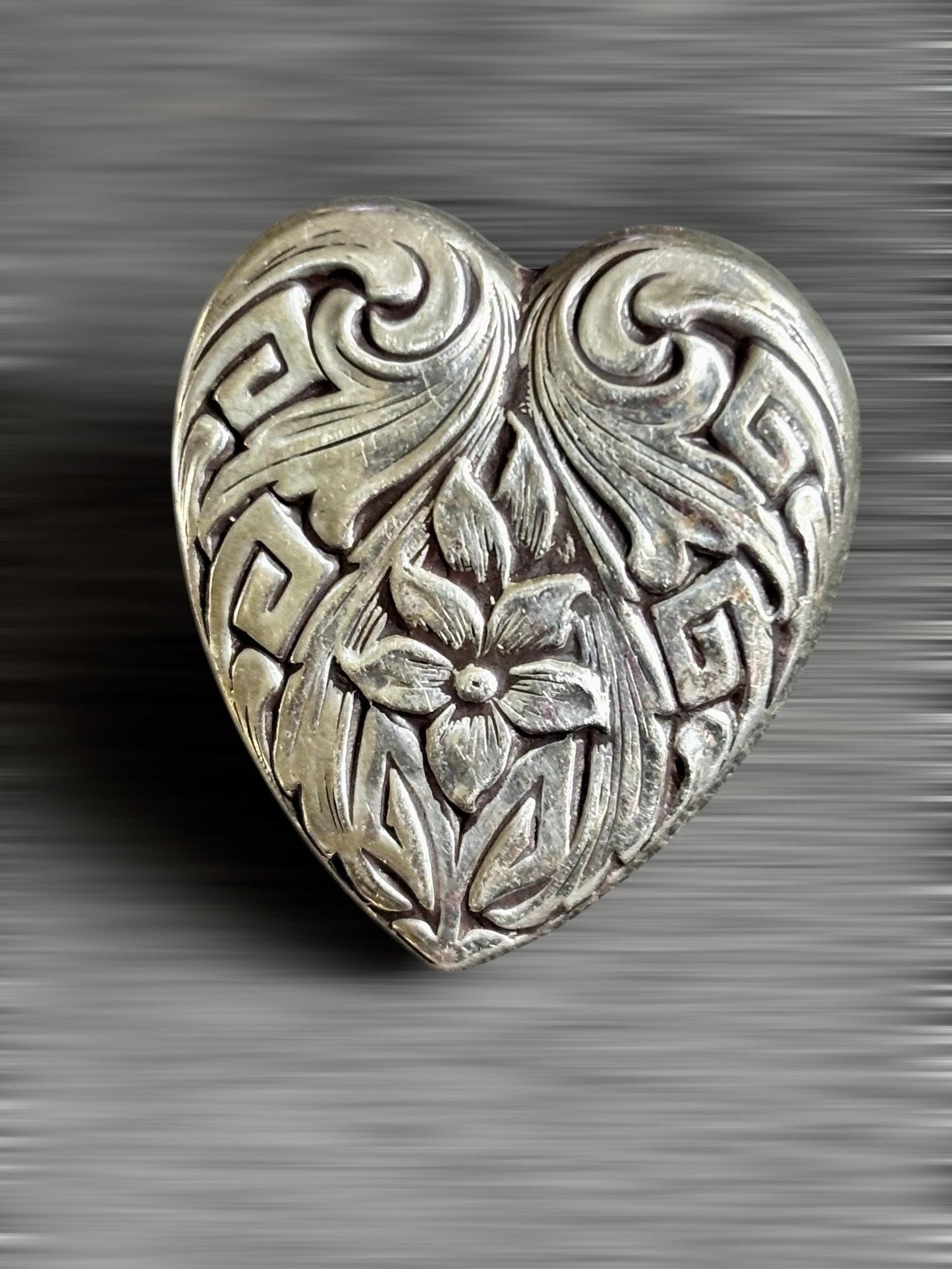Vintage Heart-Shaped Sterling Silver Earrings